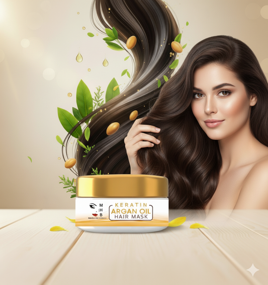 MHB Argan Oil Hair Mask 150ml | Deep Conditioning & Keratin Treatment with Vitamin E