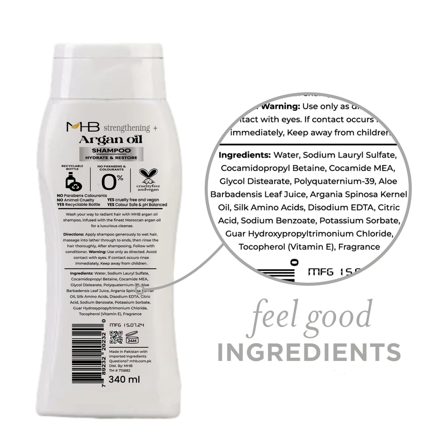 MHB Argan Oil Shampoo 340ml | Nourishing, Smooth & Shiny Hair