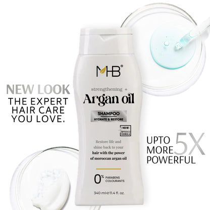 MHB Argan Oil Shampoo 340ml | Nourishing, Smooth & Shiny Hair