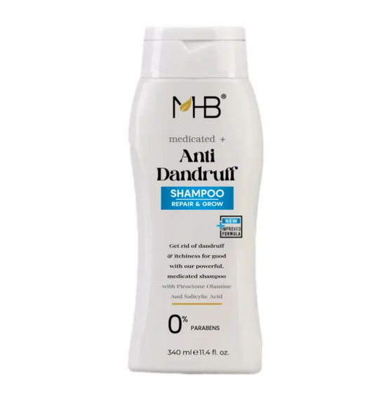 MHB Medicated+ Anti-Dandruff Shampoo: Advanced Relief for Itchy, Flaky Scalp 340ML